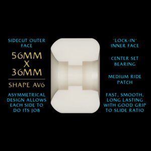 Powell Peralta Nano Rats Dragons 97A - AV6 Asymmetrical Shape - 56mm x 36mm 97A AV6 Skateboard Wheels 4pk - Image 5